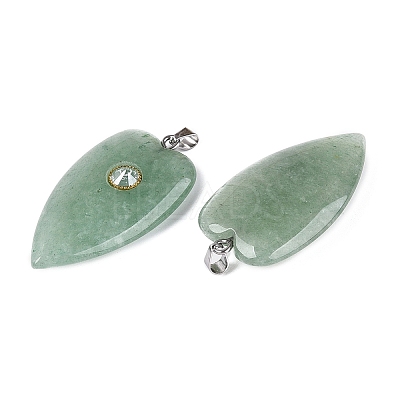 Natural Green Aventurine Pendants G-Q601-47F-1