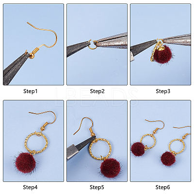 Faux Mink Fur Covered Charms WOVE-PH0001-15-1