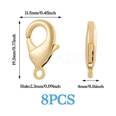 8Pcs Brass Lobster Claw Clasps KK-TA0002-70-1
