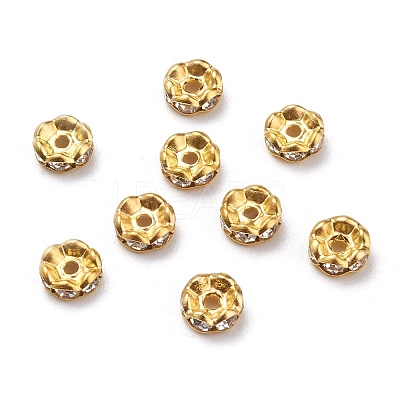 Iron Crystal Rhinestone Spacer Beads RB-A007-6MM-G-1