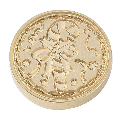Christmas Series Wax Seal Brass Stamp Head AJEW-M037-01G-18-1