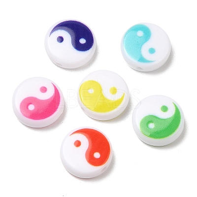 Printed Opaque Acrylic Beads OACR-L015-01B-1