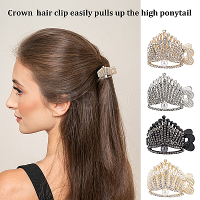 4Pcs 4 Style Lovely Pearl Rhinestone Claw Hair Clips PHAR-CP0001-05-1