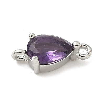 Brass Pave Cubic Zirconia Connector Charms KK-Z120-31P-05-1