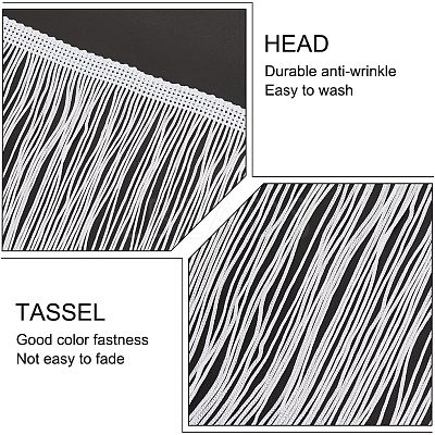 Polyester Tassel Fringe Trimming FIND-WH0043-60C-1
