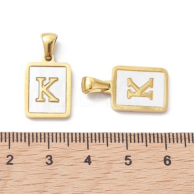 Ion Plating(IP) 304 Stainless Steel Pave Shell Pendants STAS-G327-01G-K-1