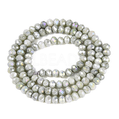 Anti-Tarnish Electroplate Rondelle Glass Beads Strands EGLA-T021-3mm-17-02-1