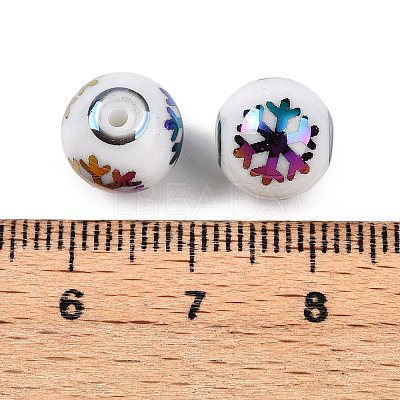 Christmas Opaque Glass Beads EGLA-R113-01D-1