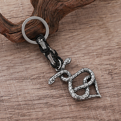 304 Stainless Steel Double Headed Snake Keychains VU1957-1