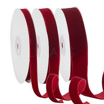 3 Rolls 3 Styles Single Face Velvet Ribbon OCOR-PH0002-87B-1