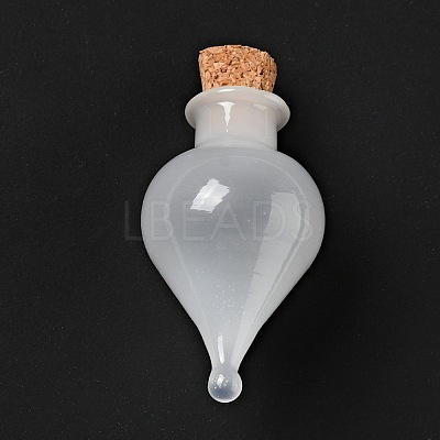 Teardrop Glass Cork Bottles Ornament AJEW-A039-01E-1