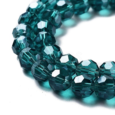Electroplate Transparent Glass Beads Strands EGLA-A035-T8mm-A12-1