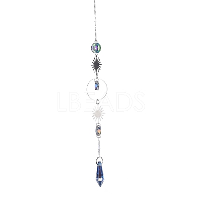 AB Color Plated Crystal Bullet Big Pendant Decorations LS-HJEW-G019-03C-1