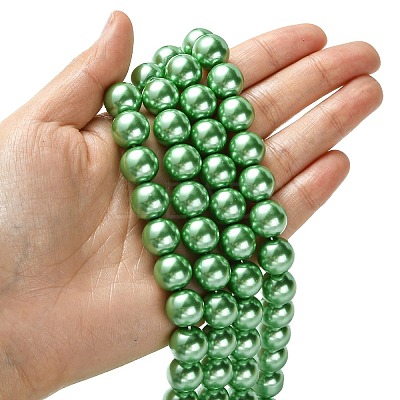Eco-Friendly Glass Pearl Beads Strands HY-A008-12mm-RB008-1