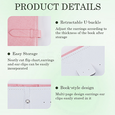 Portable PU Leather Earring Display Book EDIS-CL0001-02C-1