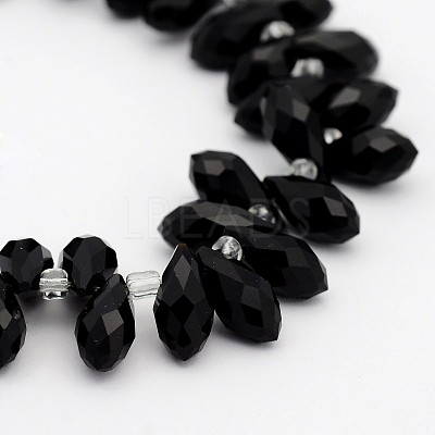 Electroplate Glass Faceted Teardrop Beads Strands X-EGLA-D014-14-1