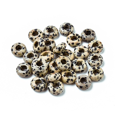 Natural Dalmatian Jasper European Beads X-G-G740-12x6mm-28-1