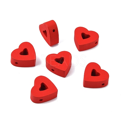Spray Painted Schima Wood Beads WOOD-WH0030-15-1