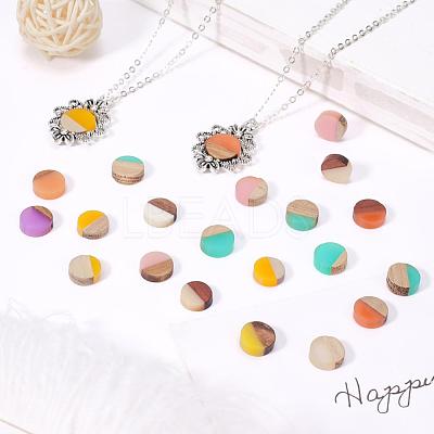 Resin & Walnut Wood Cabochons RESI-S358-70-1