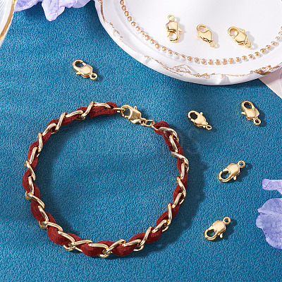 8Pcs Brass Lobster Claw Clasps KK-TA0002-67-1