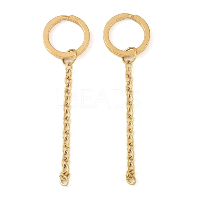 Ion Plating(IP) 304 Stainless Steel Split Key Ring Clasps STAS-L226-009A-G-1