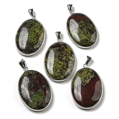 Natural Dragon Blood Jasper Pendants G-H304-06P-1