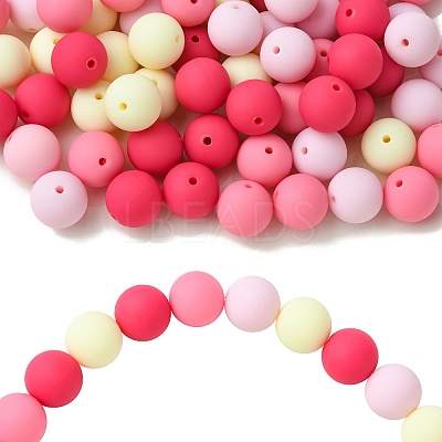 Rubberized Style Opaque Acrylic Beads LS-MACR-CJC0009-02E-1