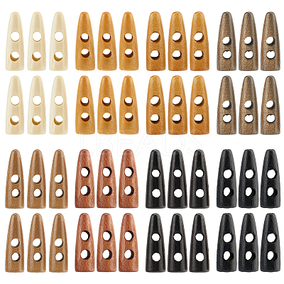 80Pcs 8 Colors 2-Hole Wood Buttons WOOD-GF0002-35C-1
