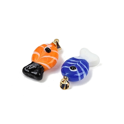 Handmade Lampwork Pendants LAMP-A007-01G-02-1