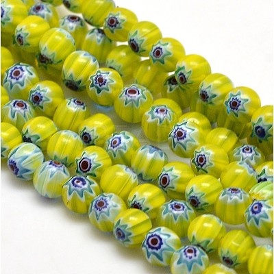 Round Millefiori Glass Beads Strands LK-P001-M-1