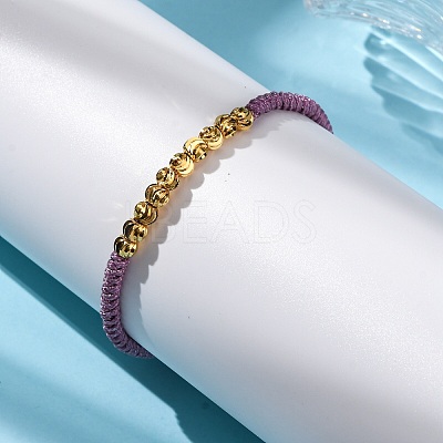 Polyester Cord Braided Bead Bracelets for Women BJEW-L698-01G-1