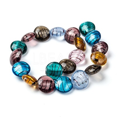 Handmade Silver Foil Glass Beads Strands SL109-1