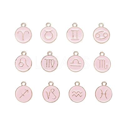 2 Sets 2 Styles Golden Plated Alloy Enamel Charms ENAM-YW0001-28A-1