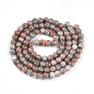 Baking Paint Glass Beads Strands X-DGLA-N003-8mm-B05-1
