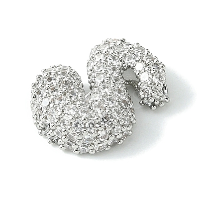 Rack Plating Brass Clear Cubic Zirconia Pendants KK-S378-01P-S-1