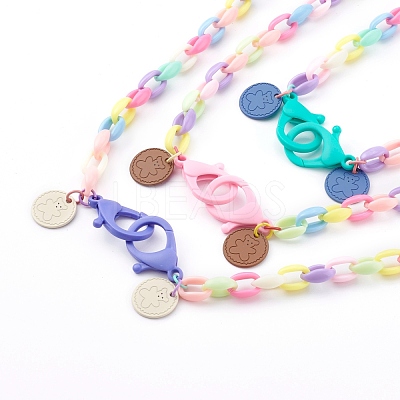 Personalized Acrylic Cable Chain Necklaces NJEW-JN03352-1