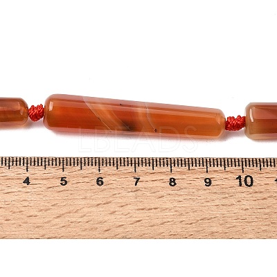 Natural Dyed & Heated Red Agate Beads Strands G-T151-A02-01A-1