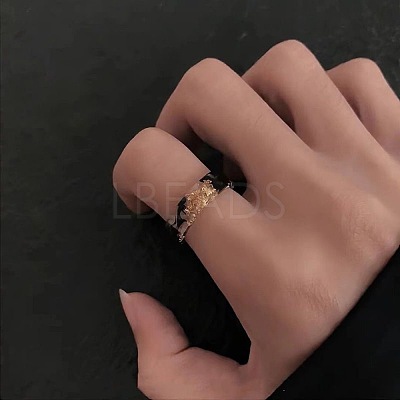Gold Foil Resin Finger Rings WGDC7A7-03-1