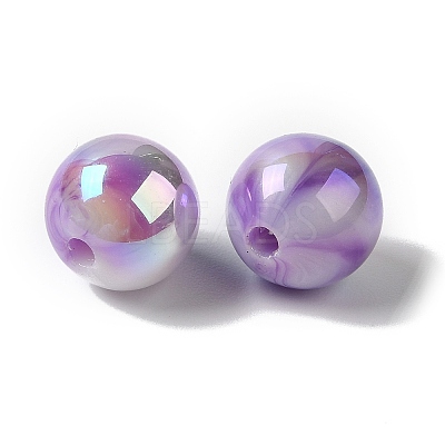 Opaque Two-tone Acrylic Beads OACR-G015-04-1
