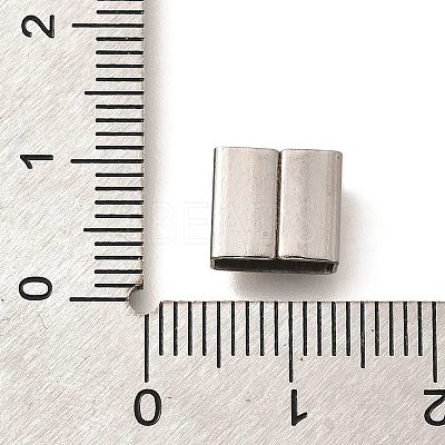 Letter Style 304 Stainless Steel Square Slide Charms STAS-L132-08F-1