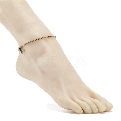 5Pcs Macrame Cotton Braided Cord Anklets Set AJEW-AN00486-05-1