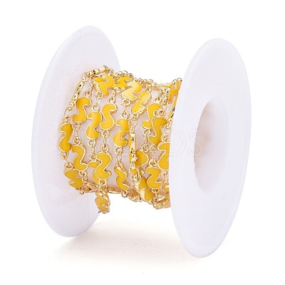 Handmade Alloy Enamel S Shape Link Chains ENAM-F138-05C-RS-1