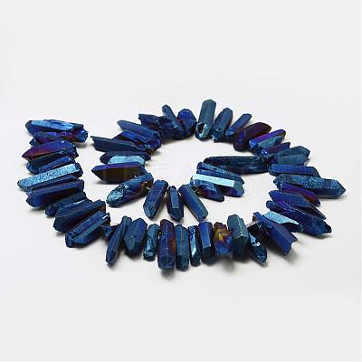 Electroplated Natural Quartz Crystal Beads Strands G-A142-03O-1