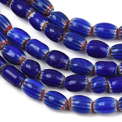 Handmade Millefiori Glass Oval Beads Strands LK-Z001-02A-02-1