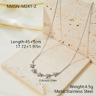 Women's 304 Stainless Steel Necklaces WGA6AE1-02-1