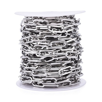 Tarnish Resistant 304 Stainless Steel Paperclip Chains CHS-F011-01B-P-1