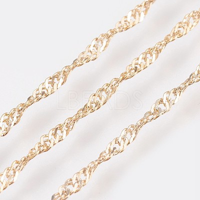 Long-Lasting Plated Brass Chain Necklaces NJEW-K112-11G-NF-1