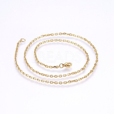 304 Stainless Steel Cable Chain Necklaces NJEW-P226-01G-03-1