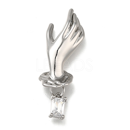 Brass Micro Pave Cubic Zirconia Pendants KK-K398-17P-1