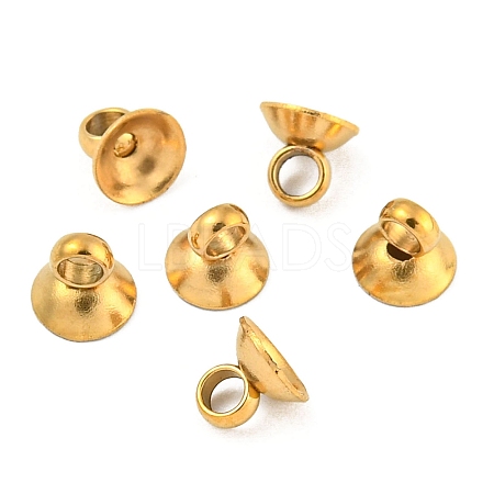 304 Stainless Steel Bead Cap Pendant Bails STAS-G224-24G-06-1